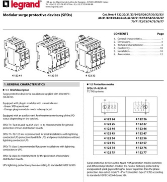 Разрядник для защиты от перенапряжения C 4P 20k 1,2 кВ 412223 Legrand