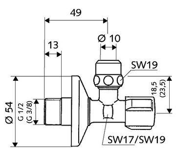 Зажим клапана для смесителя SCHELL 1/2 x 3/8 04907