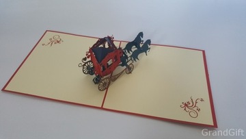 Miłosna Karoca, Kartka 3d, Romantyczna Przejażdżka
