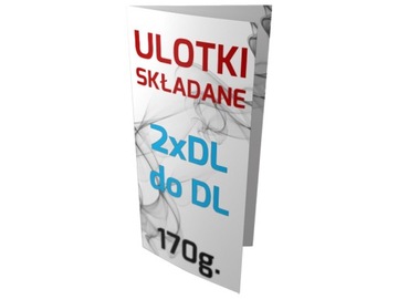 ULOTKI SKŁADANE 2xDL do DL - 500 szt - KREDA 170g