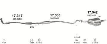 Концевой глушитель Opel Astra 2 G емкостью 1.7+2.0ТД универсал