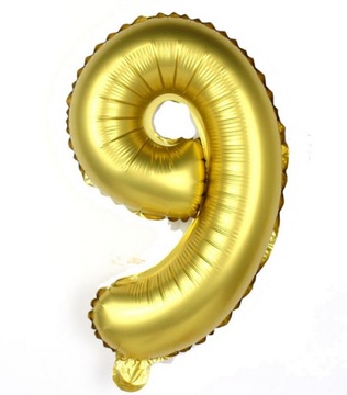 BALON FOLIOWY HEL CYFRA 9 dziewiątka ZŁOTA 40CM