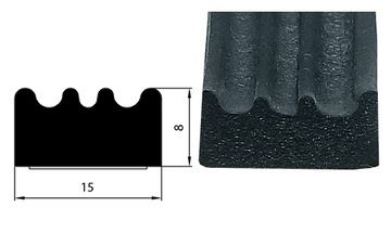Uszczelki samoprzylepne EPDM SD-84 15x8mm 50mb
