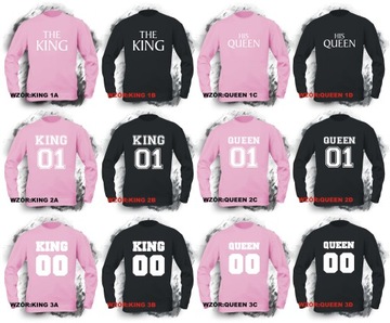 Bluza KING QUEEN bluzy na WALENTYNKI dla PAR S