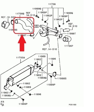 ИНТЕРКУЛЕР/ТРУБКА ТУРБИНЫ MITSUBISHI 2.0 1505A537