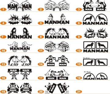 НАКЛЕЙКИ - логотип MAN 44 х 48 см, большой выбор