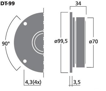 MONACOR DT-99 HiFi твитер 80Вт 8Ом