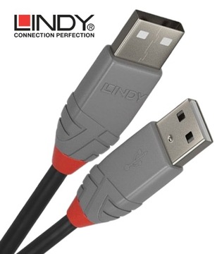 Kabel USB 2.0 typ A-A męski Lindy 36695 5m Anthra