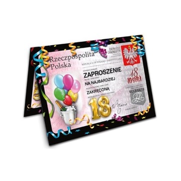 Zaproszenie na 18 Urodziny osiemnastkę - ZX8400