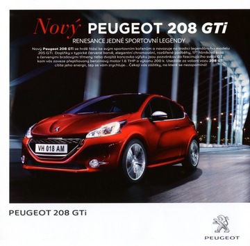 Peugeot 208 GTi prospekt model 2014 przedpremiera