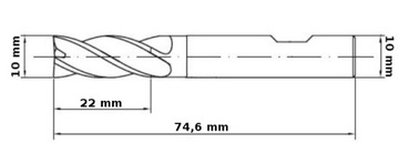 РЕЗКА С ХВОСТОВИКОМ ORION HK Z=4 10x22x74,6 мм #DE2