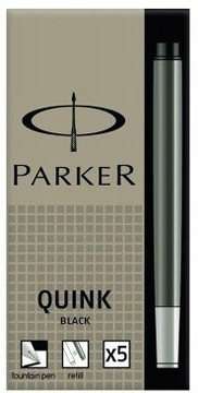 Картриджи для ручек PARKER, 5 шт, ЧЕРНЫЕ