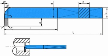 Расточная оправка с крюком и токарным ножом ISO11 NNWc-d 12x12 мм