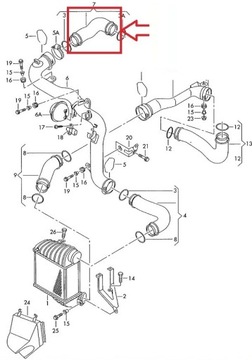 ШЛАНГ ТУРБОИНТЕРКУЛЕРА VW GOLF IV 1.9 TDI