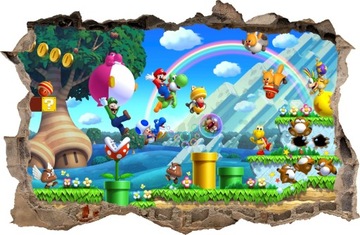 NAKLEJKI NA ŚCIANĘ Dziura MARIO BROS 20 100x65 cm