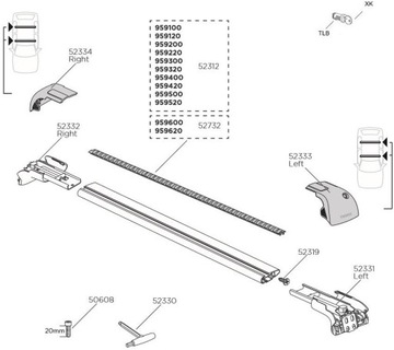 КРЫШКА ПРАВОГО КРЫШКИ THULE 52334