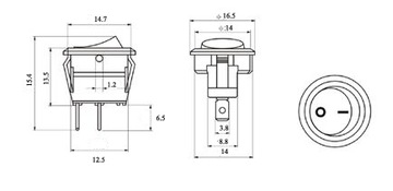 Переключатель SMRS101 -3 1А 250В ВКЛ-ВЫКЛ d15 2шт