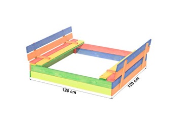 Деревянная песочница закрытая, 120х120.