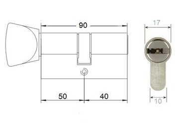 ABUS D10 G 50/40 противовзломная вставка с ручкой 50G/40 40/50G G50/40 90мм