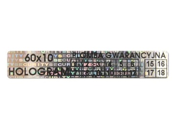 PLOMBY GWARANCYJNE STICKERY 60x10 HOLOGRAM 250SZT