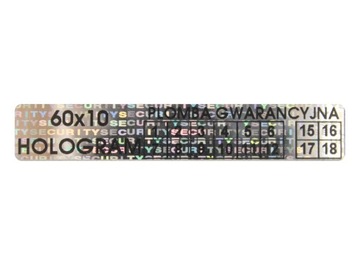 PLOMBY GWARANCYJNE STICKERY 60x10 HOLOGRAM 500SZT