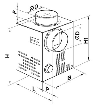 УЗЕЛ ПОДАЧИ ВОЗДУХА КАМИН ДИАМЕТР ТУРБИНЫ КАМИННЫЙ ВЕНТИЛЯТОР 150 мм 520 м3/ч