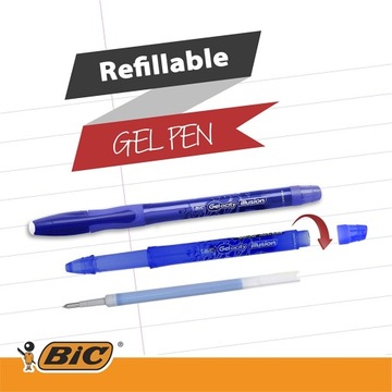 Ручка гелевая, стираемая, автоматическая, автоматический BIC синяя 0,7