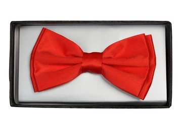 Галстук-бабочка + BOX Мужской галстук-бабочка для костюма Гладкий красный GREG mu23