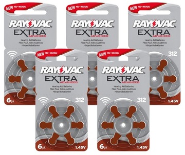 30x BATERIA słuchowa RAYOVAC 312 PR41 1.45V