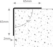 Narożnik 65x65 Acramit błękit lodu 90° 1,5M