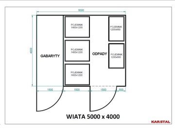 Wiata śmietnikowa, altana, osłona, 5x4m,PRODUCENT