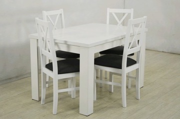 Белый кухонный гарнитур: ВЫДВИЖНОЙ стол и 4 стула.