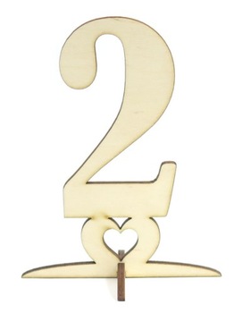 NUMERY CYFRY NA STÓŁ ŚLUB CYFRA 2 + PODSTAWKA KY9