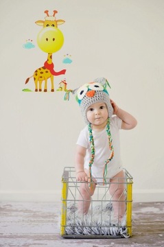 Светодиодный ночник для детской комнаты с наклейкой-жирафом