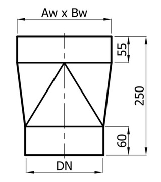 Redukcja kwadratowa 162x162 fi 200 mm Darco