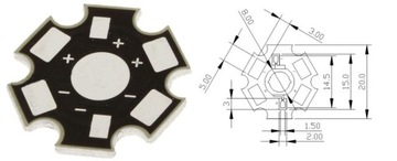 СВЕТОДИОД POWER 3W EPILEDS СИНИЙ 460-470нм Печатная плата