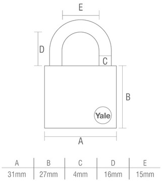 2x НАВЕСНОЙ ЗАМОК YALE ЛАТУННЫЙ 30 мм Система с одним ключом