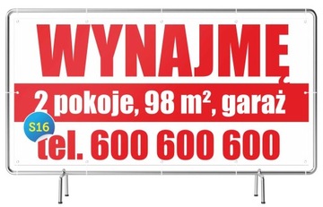 Solidny Baner 2x1m Wynajmę DOM/Działkę/Mieszkanie