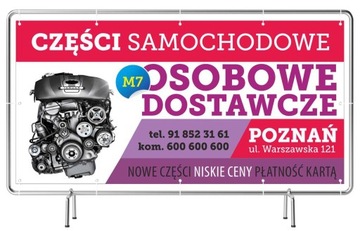 Solidny Baner reklama 3x1m AUTO Częśi Sklep