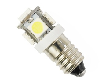 Żarówka LED gwint E10 5 SMD 5050 biała zimna 12V