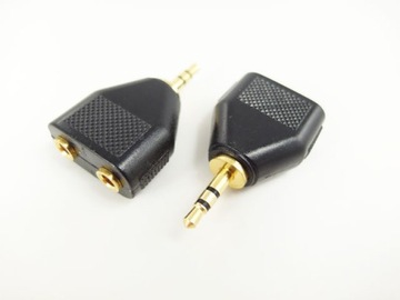 rozgałęziacz mini jack / 2x gn mini jack gold