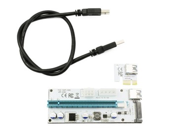 RISER 008S USB3.0 PCI-E PCI 1x-16x 6PIN SATA TAŚMA
