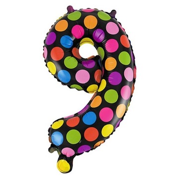 Balon Foliowe Foliowy Urodziny Cyferki Cyfra 9