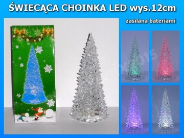 ŚWIECĄCA CHOINKA LED OZDOBA ŚWIĄTECZNA 12cm (5087)