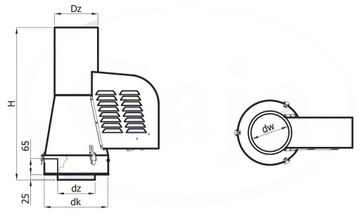 Генератор тяги в дымоходе fi 200 GCK200-CH-B-K