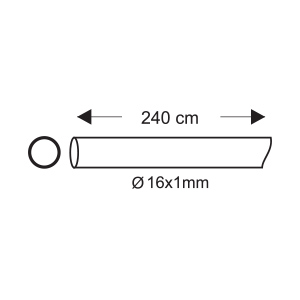 Drążek 240 cm stal nierdzewna Ø16 mm