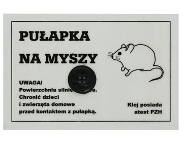 PUŁAPKA LEPOWA LEP Z ATRAKTANTEM NA MYSZY SZCZURY GRYZONIE 21x14CM HACCP