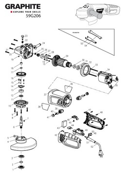 Шлифмашинка ГРАФИТНАЯ 59G206 ШЕСТЕРНЯ МАЛАЯ ОРИГИНАЛ