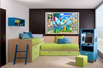 НАСТЕННЫЕ НАКЛЕЙКИ Окно MARIO BROS 20 70x46 см