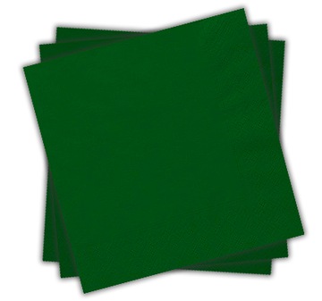 SERWETKI na Stół Trzywarstwowe ZIELONE Ślub Wesele Urodziny 33x33cm 20szt.